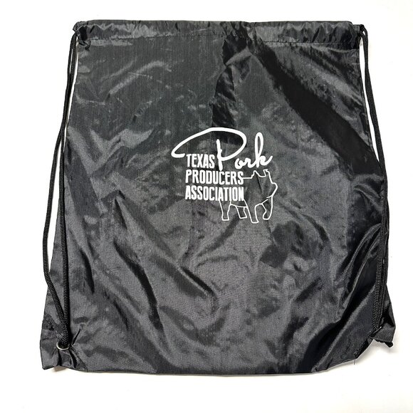 NEW! Texas Pork Producers Association Nylon Drawstring Bag Pig Farm 15.5x13” - Picture 1 of 5